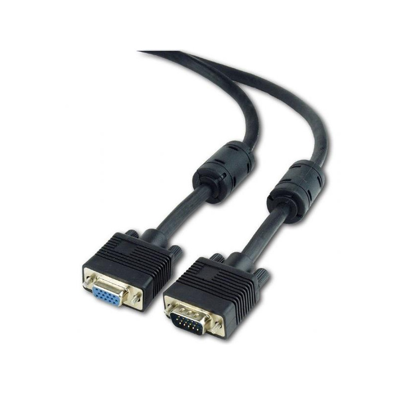Gembird kábel VGA HD15 (M) na VGA HD15 (F) predlžovací, Premium, tienený, 2 x feritové jadrá, 3m, čierny