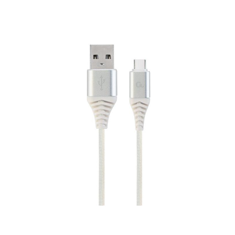 Gembird kábel nabíjací USB-C (M) na USB 2.0 (M), prémiový, opletený, 2 m, biely