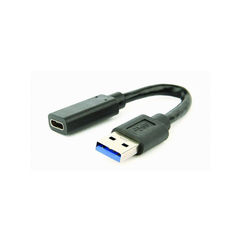 Gembird adaptér USB-C (F) na USB A 3.0/2.0 (M), 0.1m kábel, čierny