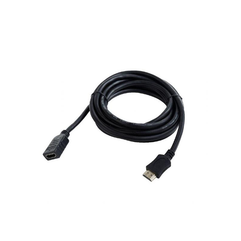 Gembird kábel HDMI (M) na HDMI (F) High speed, s Ethernetom, predlžovací, 1.8 m, čierny