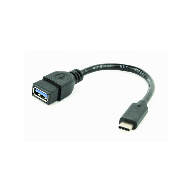 Gembird adaptér OTG USB-C (M) na USB A 3.0/2.0 (F), 0.2m kábel, čierny
