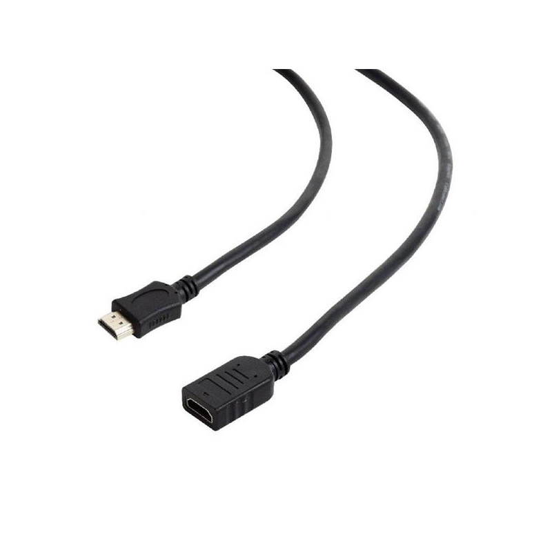 Gembird kábel HDMI (M) na HDMI (F) High speed, s Ethernetom, predlžovací, 3 m, čierny