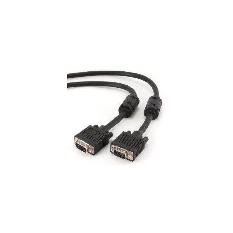 Gembird kábel VGA HD15 (M) na VGA HD15 (M) Premium, tienený, 2 x feritové jadrá, 3m,čierny