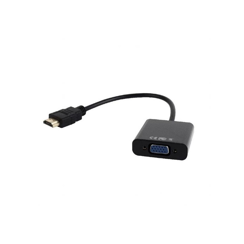 Gembird adaptér HDMI (M) na VGA (F) + audio, single port, kábel 0,15m, čierny
