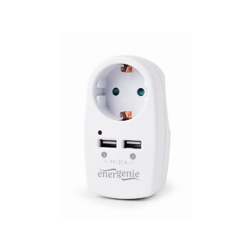 Gembird nabíjačka do steny prechodná, 2 x USB, 2.1A, biela