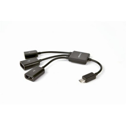 Gembird adaptér / hub OTG mobil 2 x USB 2.0 (F) + 1 x microUSB (F) na microUSB (M)