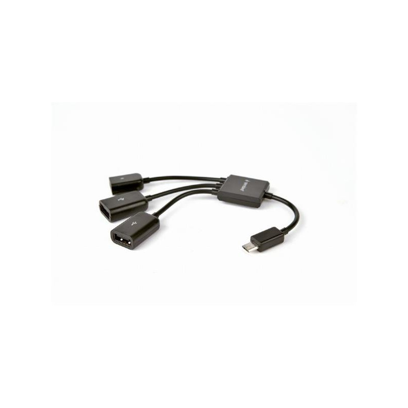 Gembird adaptér / hub OTG mobil 2 x USB 2.0 (F) + 1 x microUSB (F) na microUSB (M)