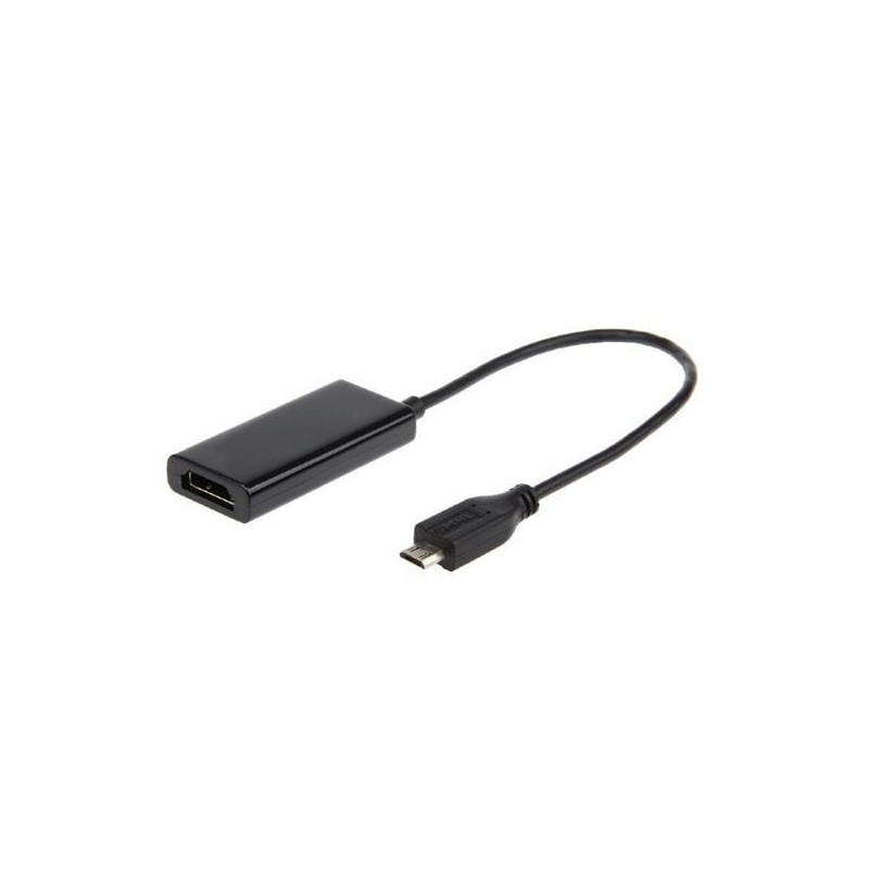 Gembird adaptér HDTV microUSB (M) na HDMI (F), 5-pin MHL, čierny