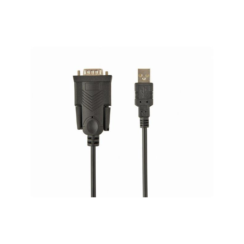 Gembird konvertor USB-A (M) na DB9 serial port (M), kábel 1.5 m, čierny
