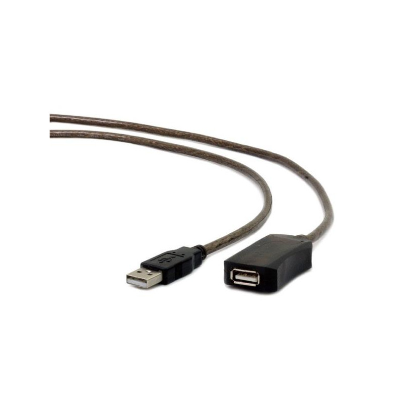 Gembird aktívny predlžovací kábel USB 2.0 (M-F), 10 m, čierny