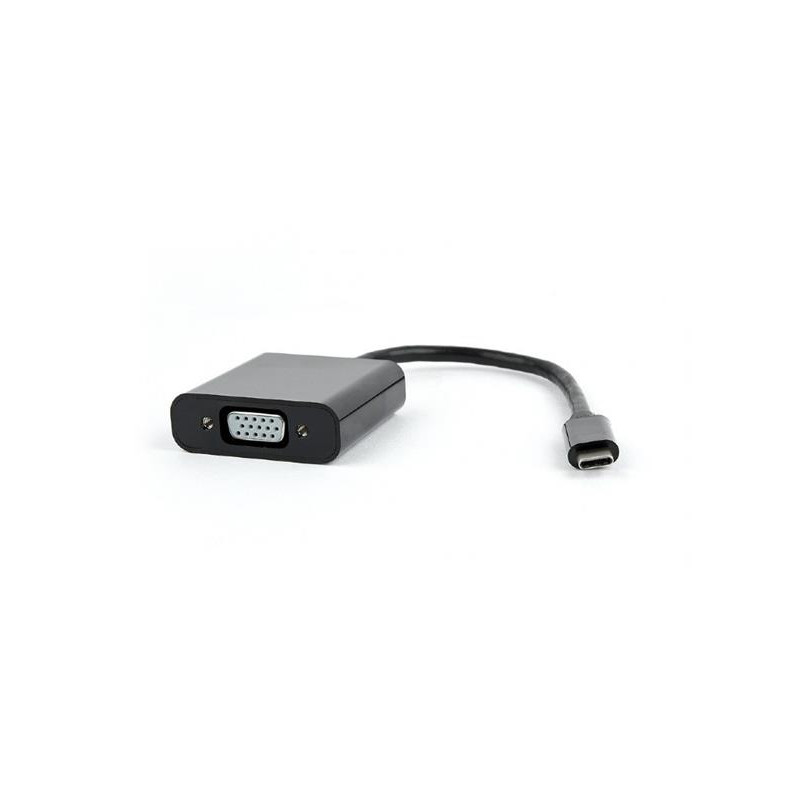 Gembird adaptér USB-C (M) na VGA (F), 15cm káblik, čierny, blister