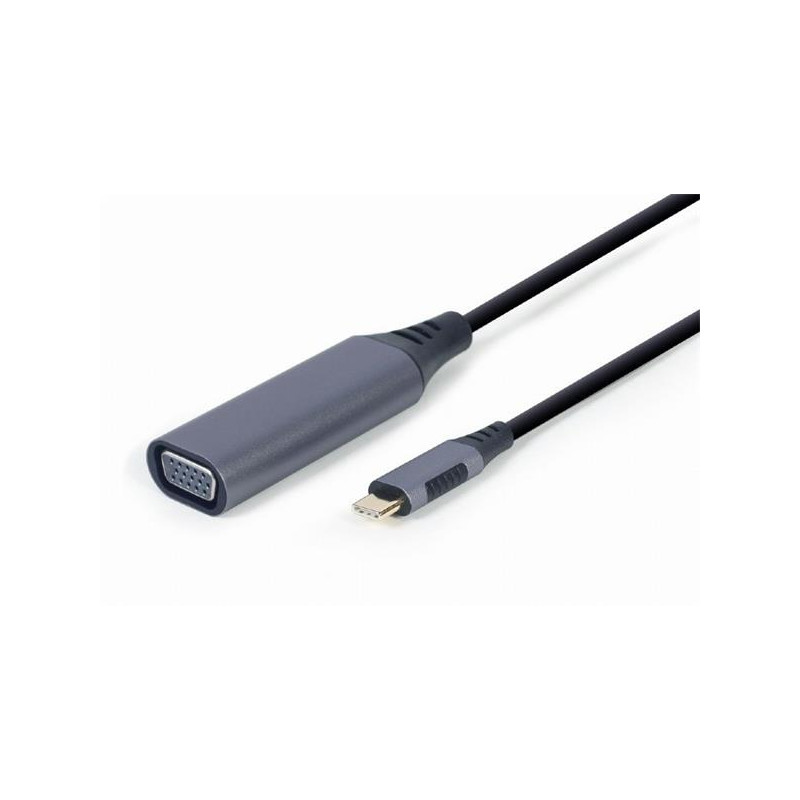 Gembird adaptér USB-C (M)  na VGA (F), 0.15m kábel, šedý