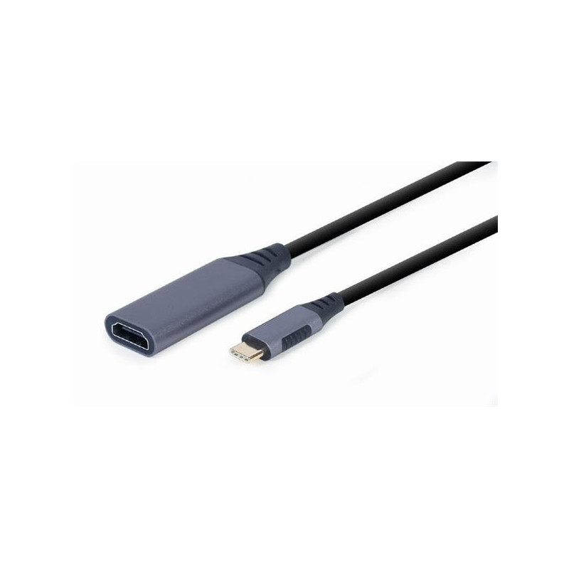 Gembird adaptér USB-C (M) na HDMI (F), 0.15m kábel, šedý