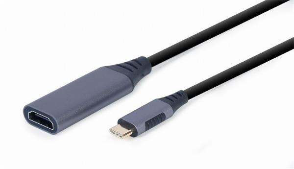 Gembird adaptér USB-C (M) na HDMI (F), 0.15m kábel, šedý