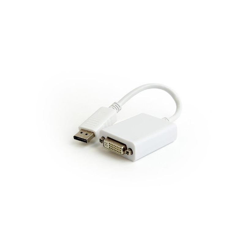 Gembird adaptér DisplayPort v. 1.2 (M) na Dual Link DVI (F) 0.1m kábel, biely