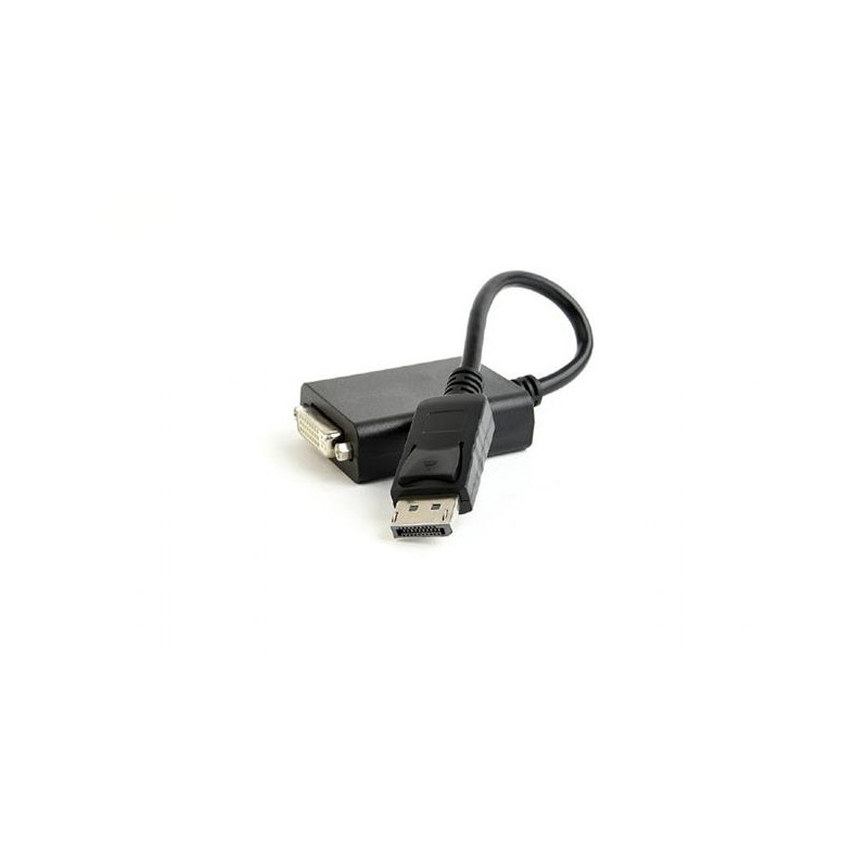 Gembird adaptér DisplayPort v. 1.2 (M) na Dual Link DVI (F) 0.1m kábel, čierny