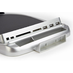 Gembird combo podložka pod myš s integrovaným 3-port USB hubom, kalkulačkou, čítačkou pamäťových kariet a teplomerom