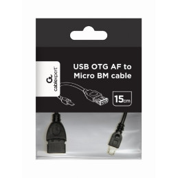 Gembird adaptér OTG Micro-USB (BM) na USB 2.0 (AF) kábel, 0.15 m, čierny