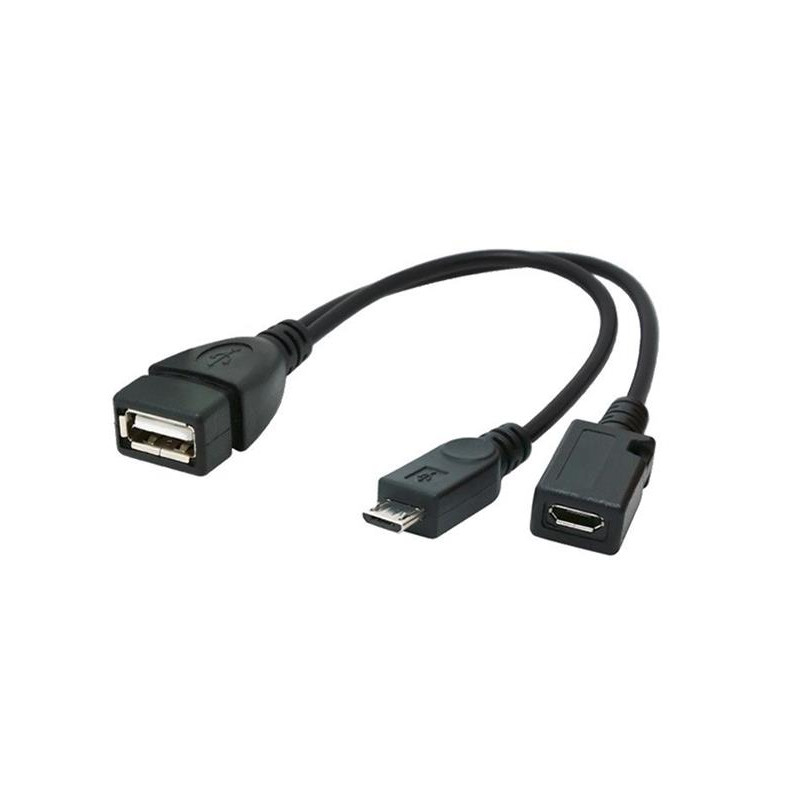 Gembird adaptér OTG USB (AF) / Micro-USB (BF) na Micro-USB (BM), kábel, 0.15 m