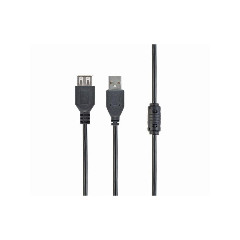 Gembird kábel USB 2.0 (AM - AF), predlžovací, 3 m, čierny