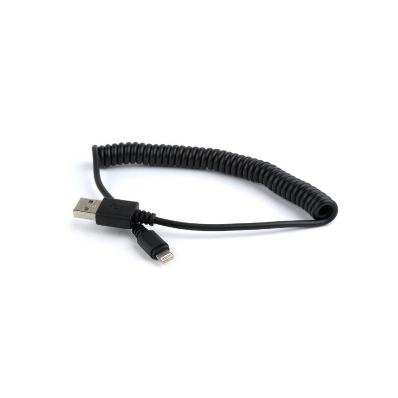 Gembird kábel nabíjací Lightning 8-pin (M) na USB 2.0 (M), PVC krútený, 1.5 m, čierny