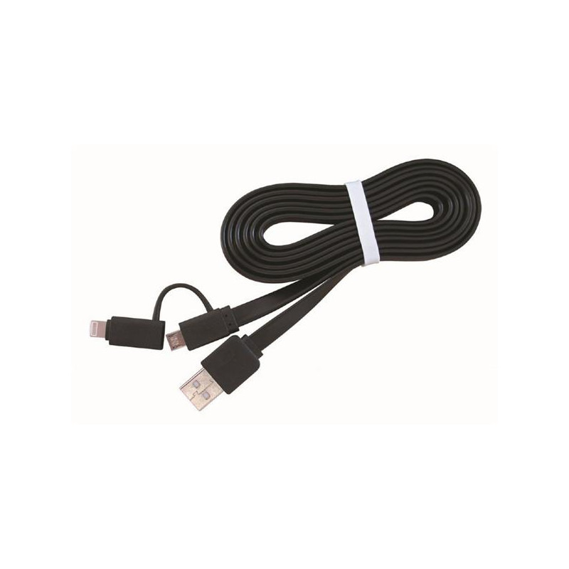 Gembird kábel 2v1 combo, Lightning 8-pin (M) / microUSB na USB 2.0 (M), 1 m, čierny