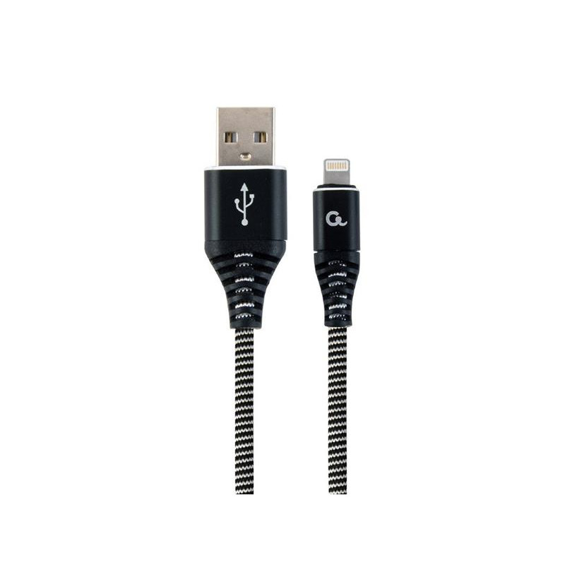 Gembird kábel nabíjací Lightning 8-pin (M) na USB 2.0 (M), prémiový, opletený, 1 m, čierny