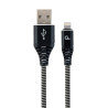 Gembird kábel nabíjací Lightning 8-pin (M) na USB 2.0 (M), prémiový, opletený, 1 m, čierny