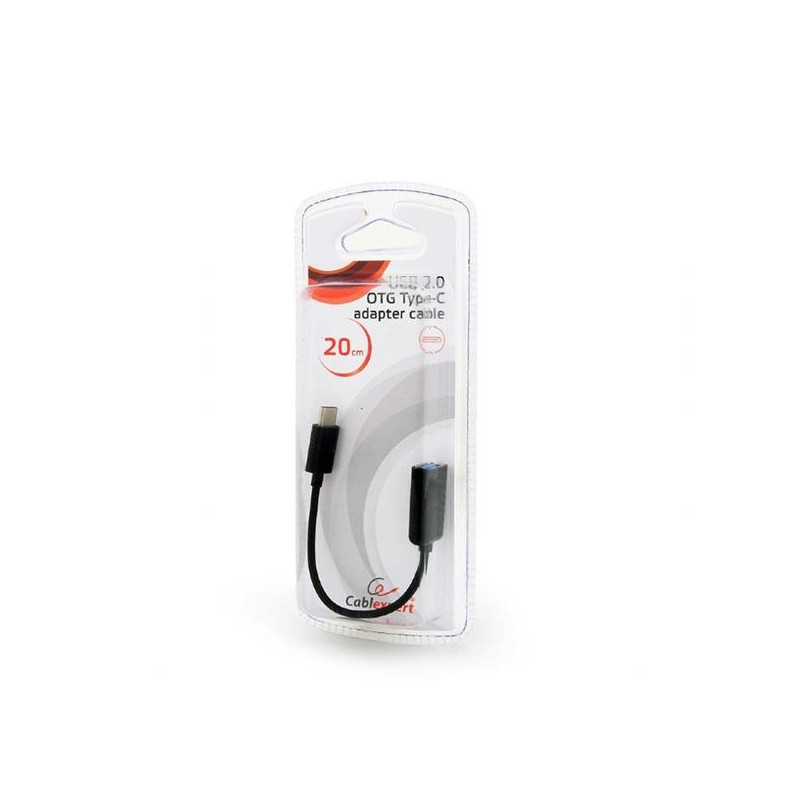 Gembird adaptér OTG USB 2.0 (F) / USB-C (M), kábel 0,2m), blister