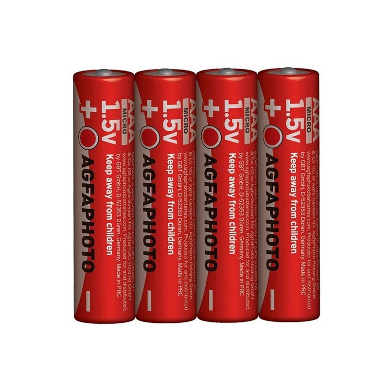 AgfaPhoto zinková batéria 1.5V, R03/AAA, shrink 4ks