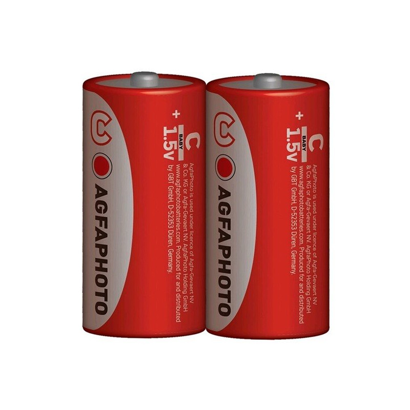 AgfaPhoto zinková batéria 1.5V, R14/C, shrink 2ks
