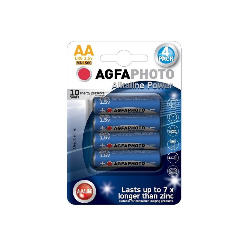 AgfaPhoto Power alkalická batéria 1.5V, LR06/AA, blister 4ks