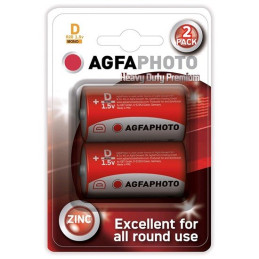 AgfaPhoto zinková batéria 1.5V, R20/D, blister 2ks