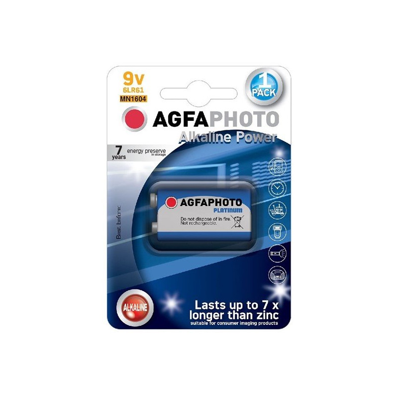 AgfaPhoto Power alkalická batéria 9V, blister 1ks