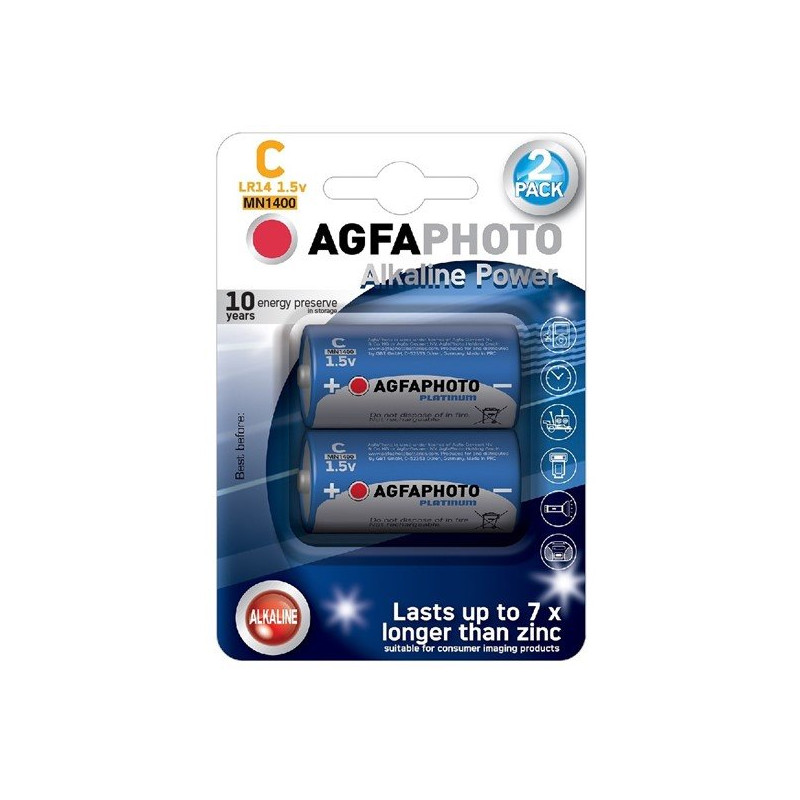 AgfaPhoto Power alkalická batéria 1.5V, LR14/C, blister 2ks