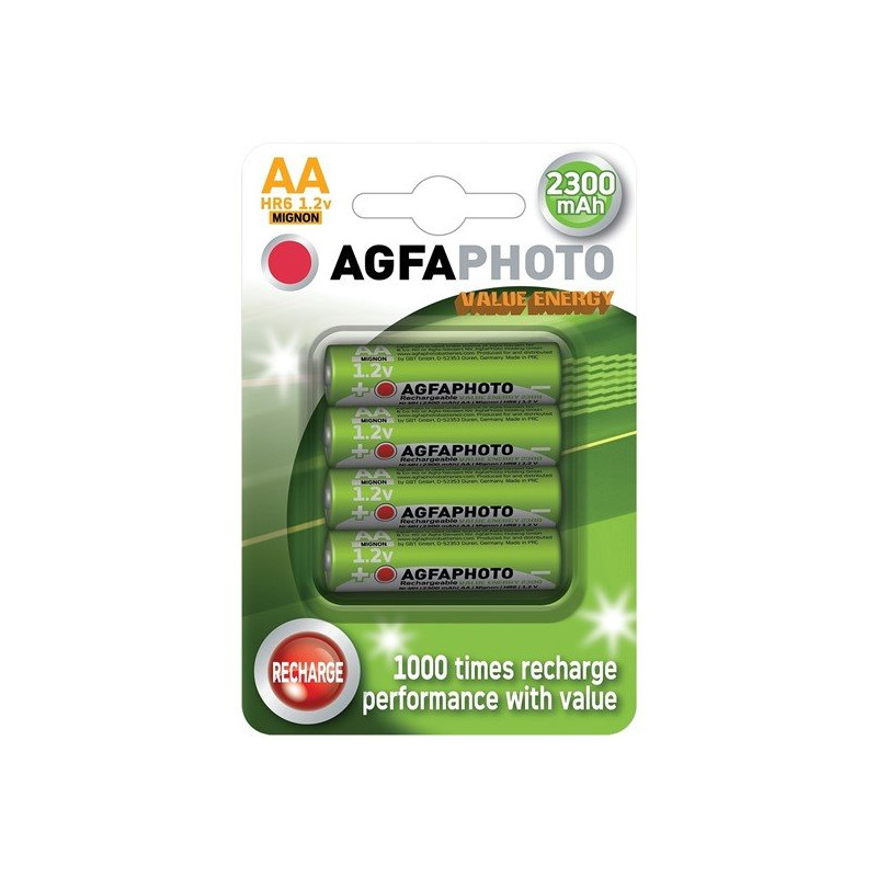 AgfaPhoto nabíjacie NiMH batérie 1.2V, AA, 2300mAh, blister 4ks