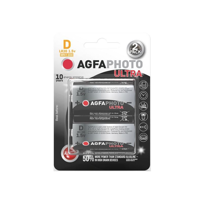 AgfaPhoto Power Ultra batéria LR20/D, blister 2ks