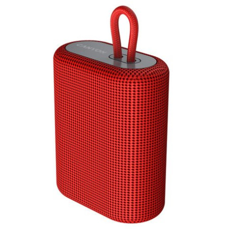 CANYON reproduktor BSP-4, BT V5.0, BLUETRUM AB5365A, 5W, 1200mAh, USB-C, microSD, červená