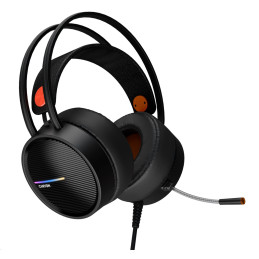 CANYON Herní headset Interceptor GH-8A, LED, PC/PS4/Xbox one, Deep bass, kabel 2m, USB+2x3,5F TRS jack + rozbočovač