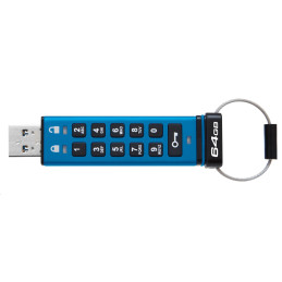 Kingston flash disk 64GB IronKey Keypad 200, FIPS 140-3 Lvl 3 (Pending) AES-256 Encrypted