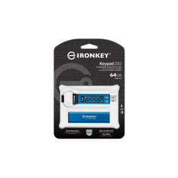 Kingston flash disk 64GB IronKey Keypad 200, FIPS 140-3 Lvl 3 (Pending) AES-256 Encrypted