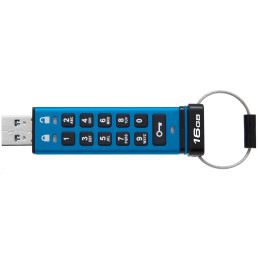 Kingston flash disk 16GB IronKey Keypad 200, FIPS 140-3 Lvl 3 (Pending) AES-256 Encrypted