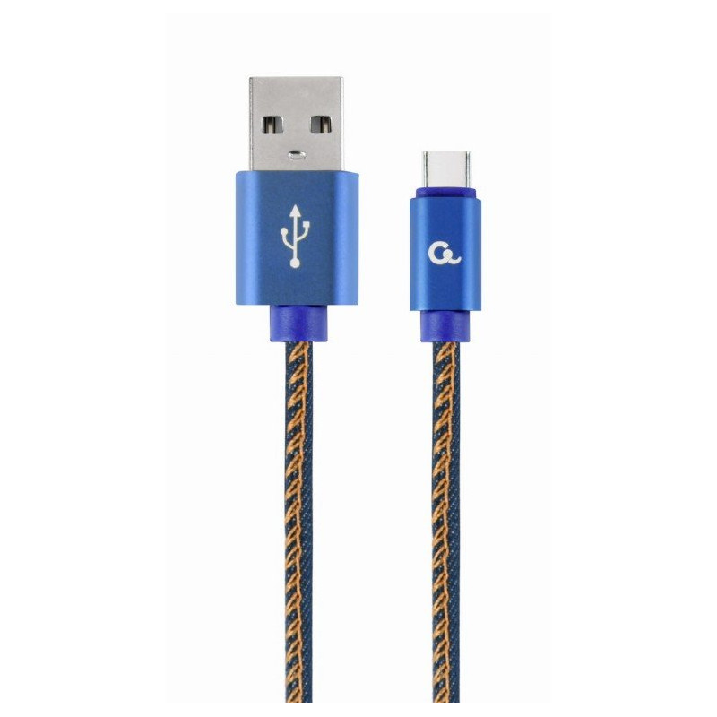 Gembird kábel nabíjací USB-C (M) na USB 2.0 (M), opletený, 1m, džínsovina
