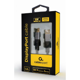 Gembird kábel DisplayPort (M/M), 8K, Premium, 1.8 m, čierny