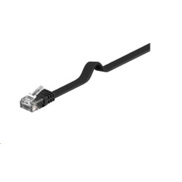 PremiumCord Plochý patch kabel UTP RJ45-RJ45 CAT6 10m černá