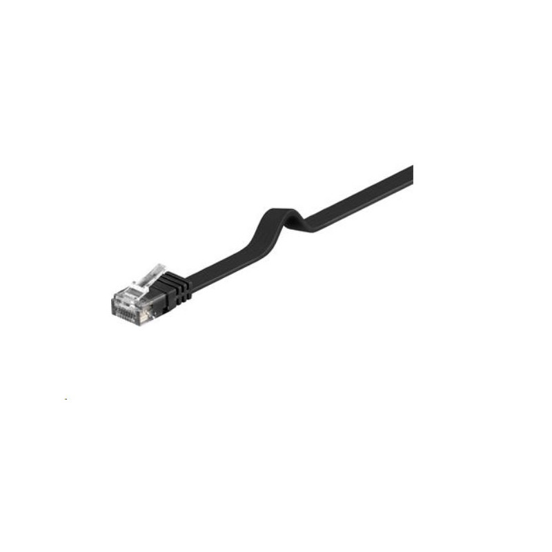 PremiumCord Plochý patch kabel UTP RJ45-RJ45 CAT6 10m černá