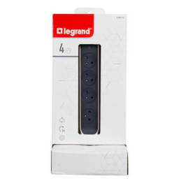 LEGRAND Revolution sloupek s přepěťovou ochranou 4x2P+T, kabel 2m, bílo-šedá