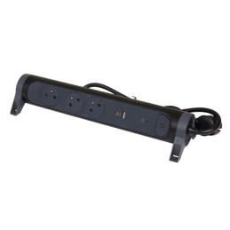 LEGRAND Revolution prodlužovací přívod s otočným tělem 3x2P+T, nabíječka USB A+C, přepěťová ochrana, podsvícené VYP/ZAP,