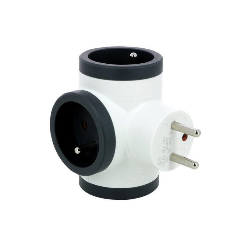 LEGRAND Revolution rozbočovač 3x2P+T, bílo-černá