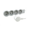 LEGRAND Revolution prodlužovací přívod 4x2P+T, kabel 1,5m, bílá-světlé šedá